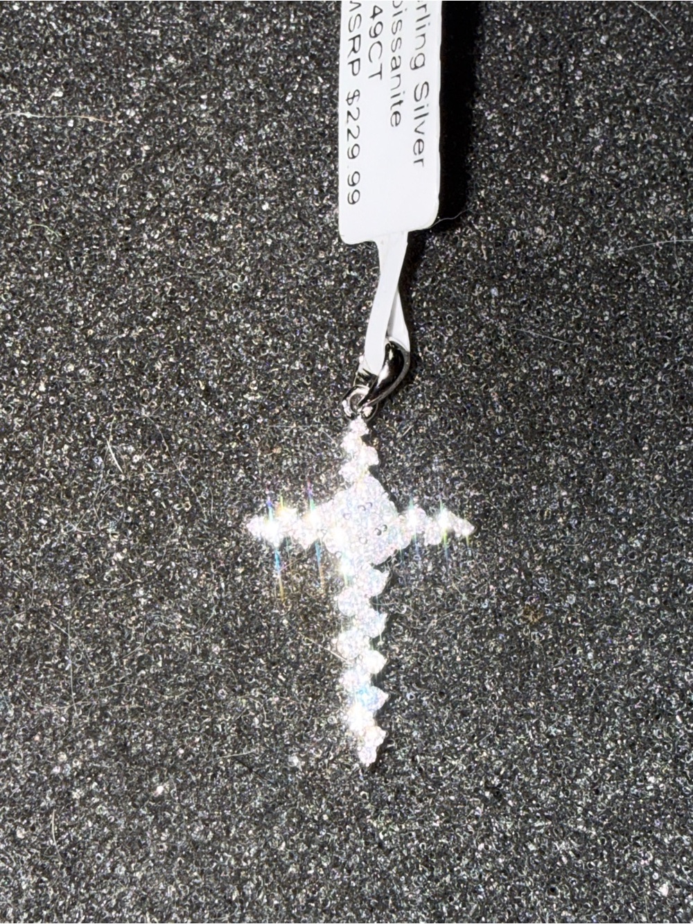 GRA CERTIFIED MOISSANITE DIAMOND 1CT CROSS PENDANT 925 STERLING SILVER NEW - Picture 10 of 13